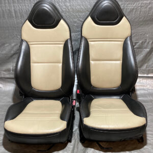 2006-2009 Pontiac Solstice Black / Sand Beige Leather Seats / Pair / PS072