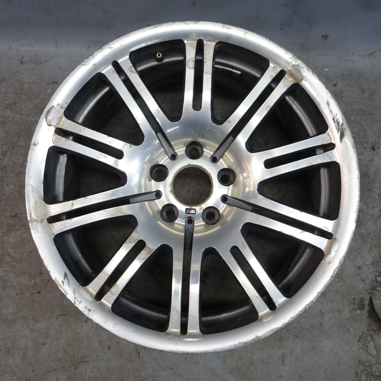 Damaged 01-06 BMW E46 M3 19x9.5 Style 67 Rear M Double Spoke Wheel Cracked OEM Damaged 01-06 BMW E46 M3 19x9.5 Style 67 Rear M Double Spoke Wheel Cracked OEM