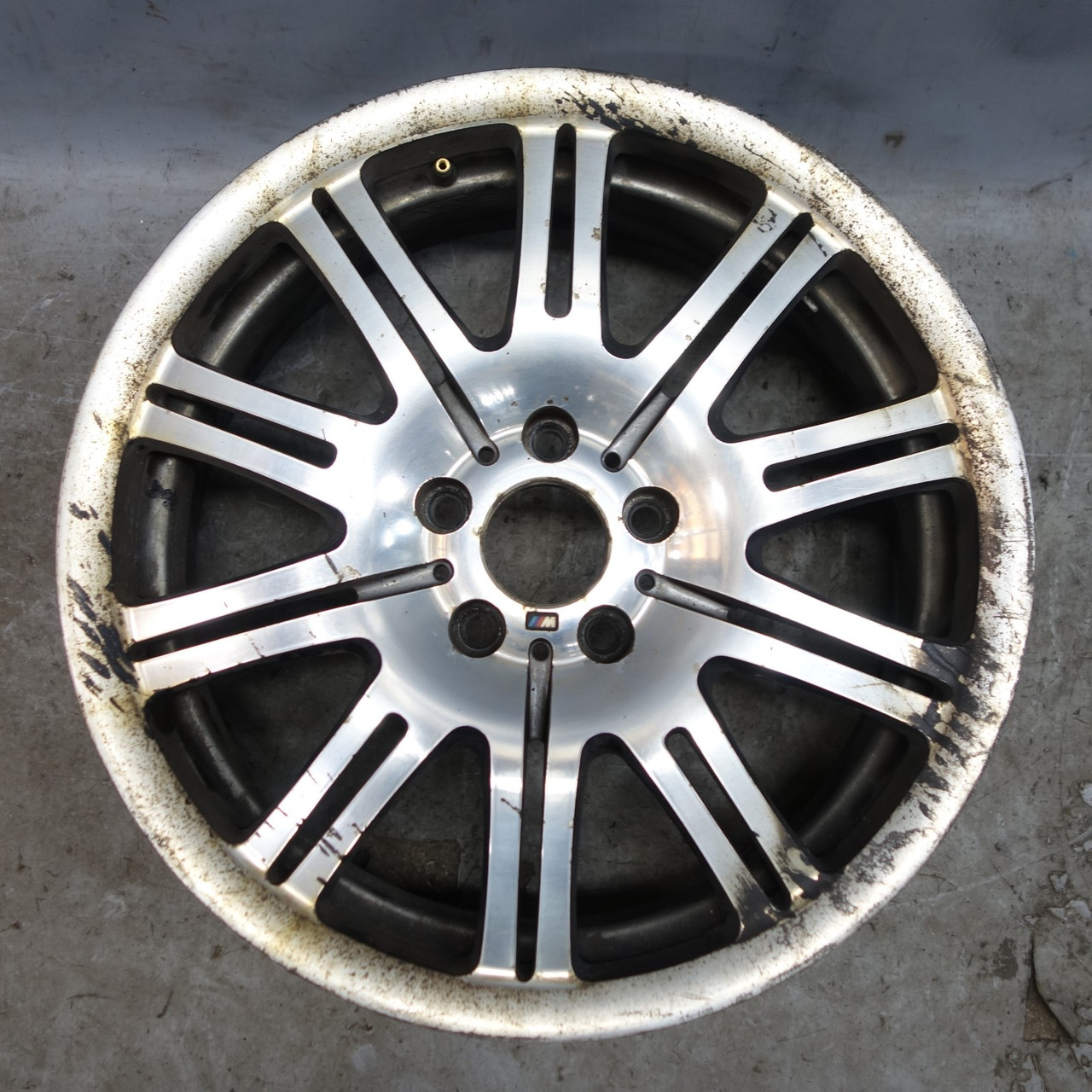 Damaged 2001-2006 BMW E46 M3 19x8 Style 67 M Double Spoke Front Wheel OEM Damaged 2001-2006 BMW E46 M3 19x8 Style 67 M Double Spoke Front Wheel OEM